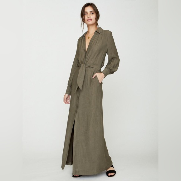 Brochu Walker Dresses & Skirts - Brochu Walker madsen olive crepe long sleeve maxi dress nwot